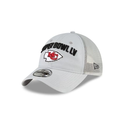 Grey Kansas City Chiefs Hat - New Era NFL Super Bowl LV 9TWENTY Adjustable Caps USA8561729